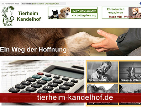 Website des Tierheim Kandelhof